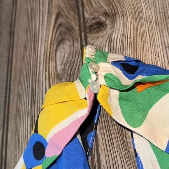 ZARA Halter Top 7703/025 278/015 colorful pattern XS crossover cotton NeW - Picture 5 of 7